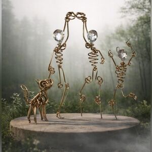 EUC Gold Toned Wire Skeletons (2 Pc)
